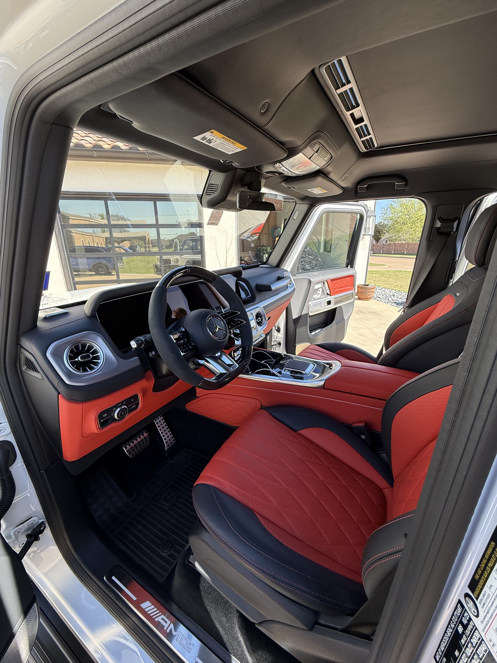 Mercedes G-Wagon interior detail red leather DFW